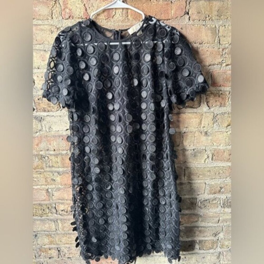MICHAEL Michael Kors Black Textured Circle Mini Dress